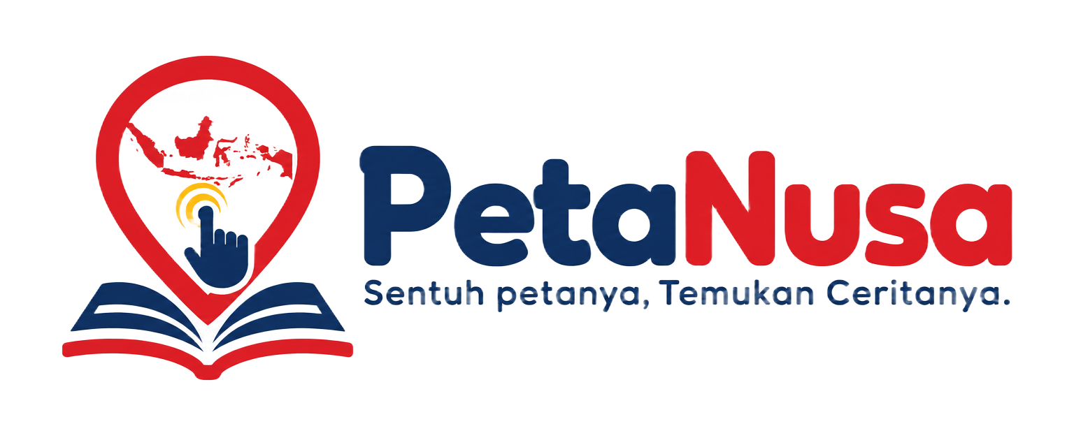 Logo resmi PetaNusa — Sentuh petanya, Temukan Ceritanya